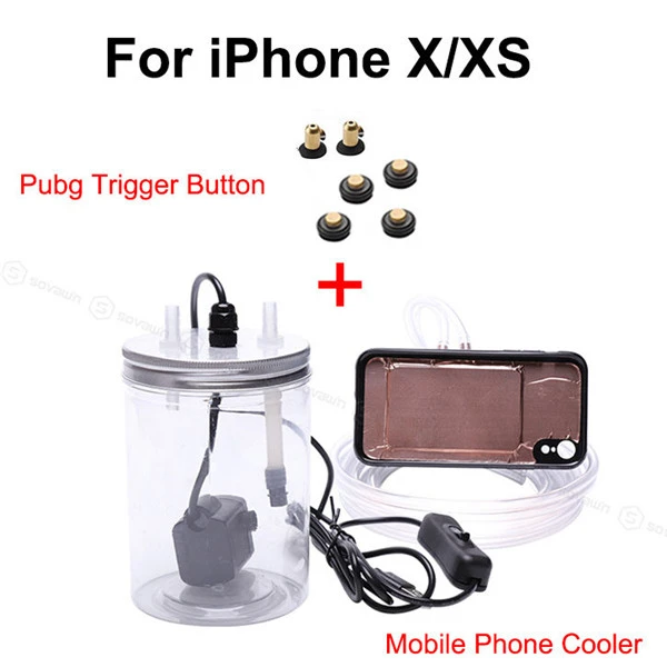 Set for iPhone x xs PUBG пусковых кнопок для iphone Медь лист водяного охлаждения мобильный контроллер джойстика l1r1 для iphone x xs 6P 7 8P - Цвет: Set for iPhone x xs
