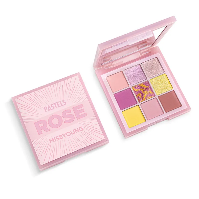 Portable Matte Shimmer Long-lasting Eye Shadow Daily Makeup Pallet Set Mint Pastels Lilac Eyeshadow 9 Colors |
