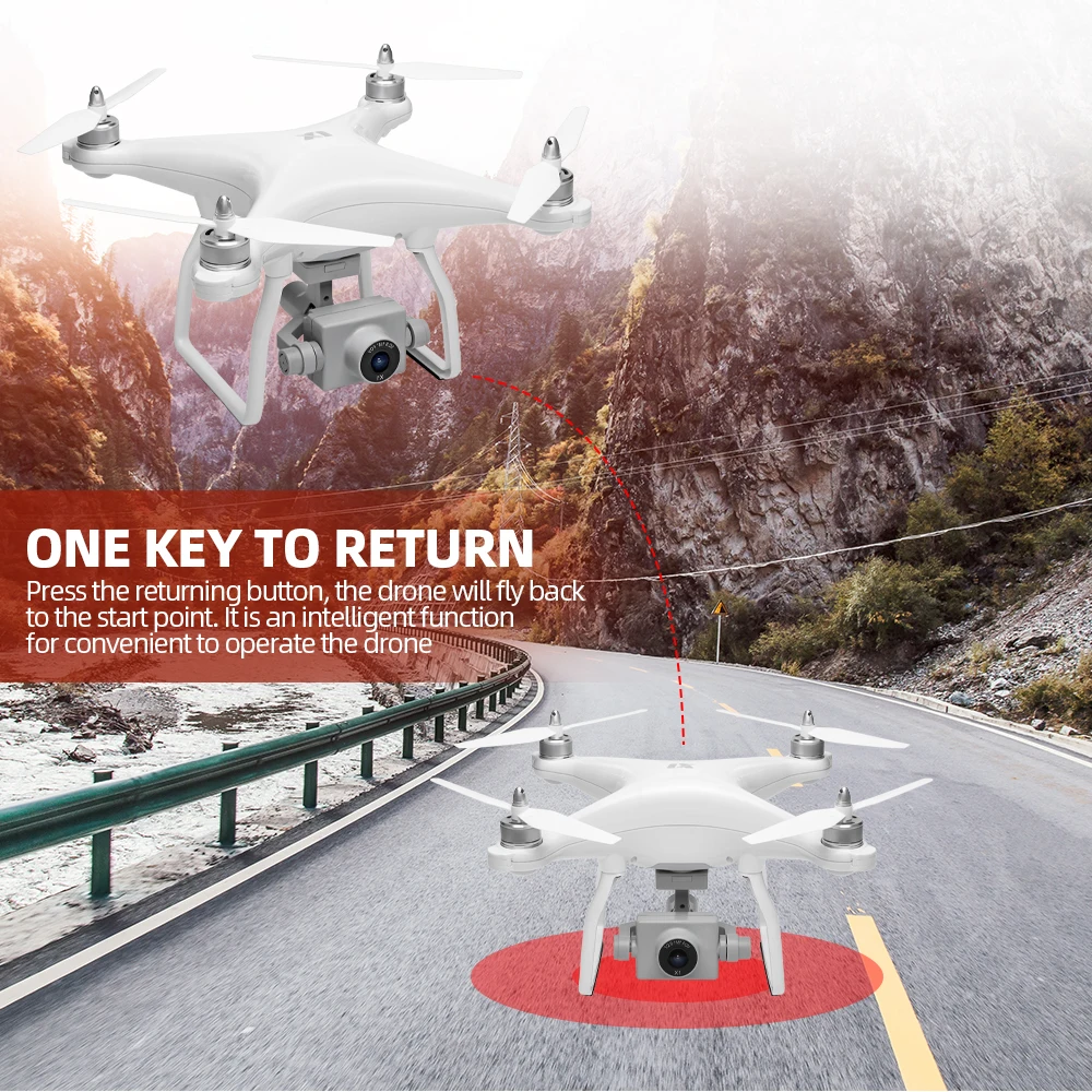 Бесщеточный Радиоуправляемый Дрон WLtoys X1 Квадрокоптер GPS 5G Wi-Fi FPV 1080P HD камера Gesture