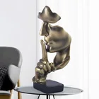 Скандинавская тишина, золотые фигурки, абстрактная маска, скульптура, ремесло, украшение для дома, гостиной, офиса, настольное украшение, подарок