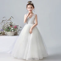 beaded flower girl dresses sleeveless kids birthday party pageant ball gowns weddings first communion junior bridesmaid dress