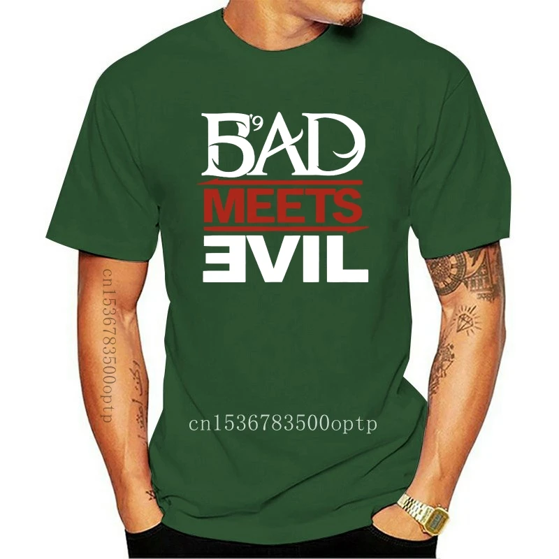 

New Eminem T-Shirt Hip Hop Rap, Bad Meets Evil Size S-3XL Short Sleeves 100% Cotton Men T Shirt Great Quality Funny Man Cotton