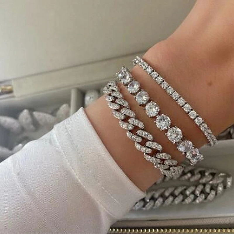 

Роскошные теннисные браслеты серебро и желтое золото заполнены 8 мм ааааа Cz вечерние свадебные браслеты для мужчин и женщин, браслет в стиле...