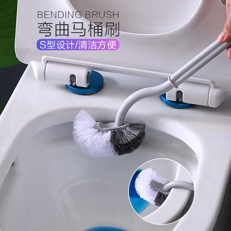 

Long handle household toilet toilet brush sit ma tong brush clean wall cleaning toilets, no dead Angle clean toilet