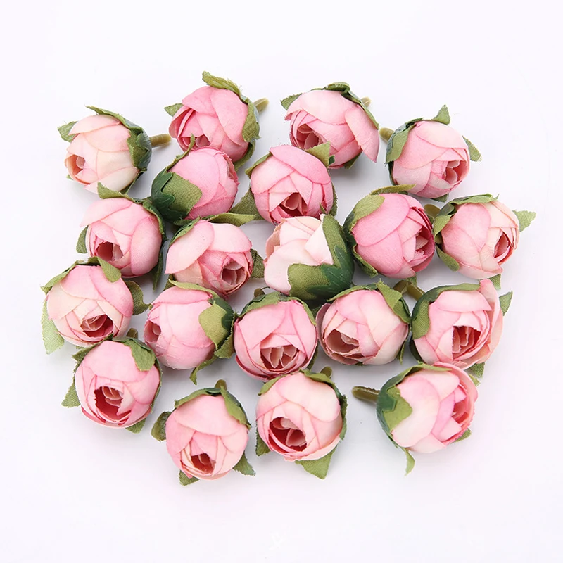 20 шт Винтаж искусственная ткань розовая Чай цветы с бутонами бутон поделки