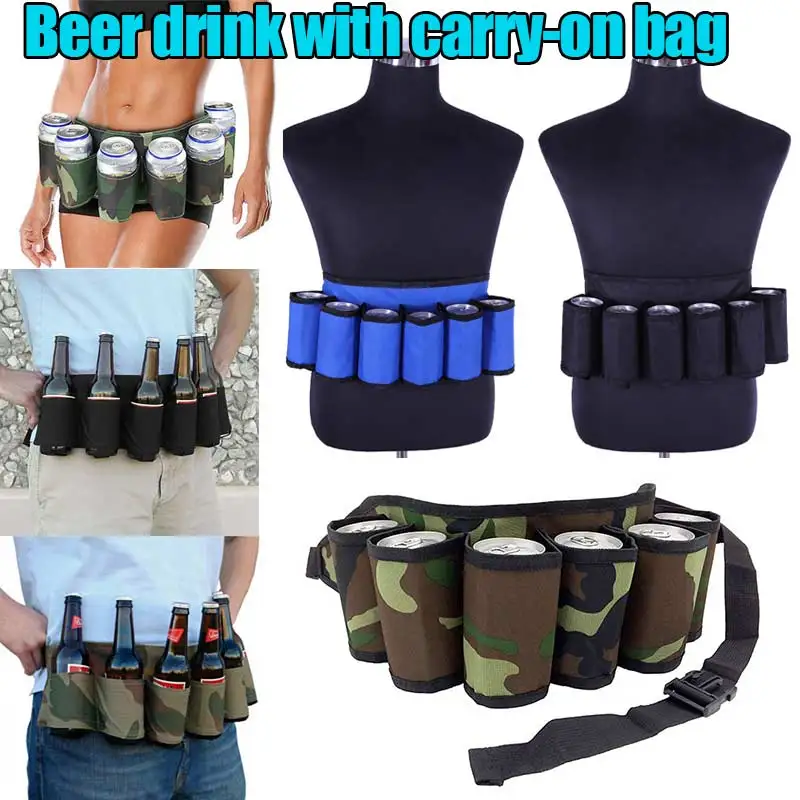 Paquete de 6 bolsas portátiles para botellas de cerveza, vino, bebidas, refrescos,...