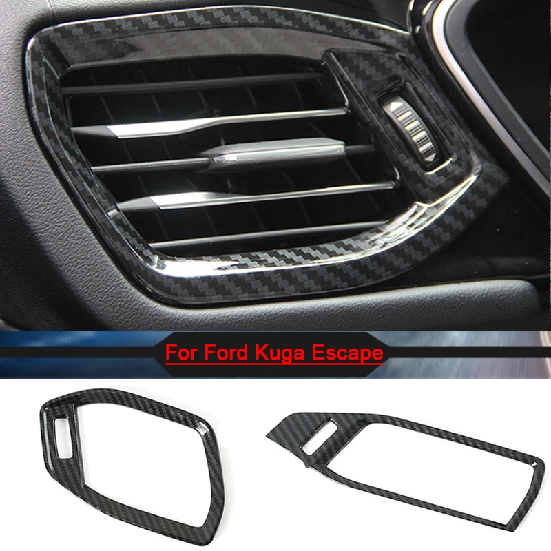 

For Ford Kuga Escape 2020 2021 Carbon Fiber Style Car Interior Left And Right Air Conditioner Vent Outlet Cover Trim Accessories