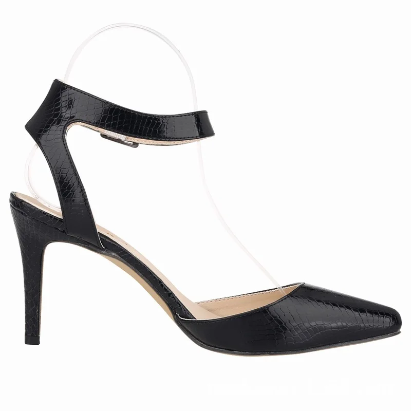 Women Sandals Occupation Thin High heels Sandals Summer Shoes Pointed Toe PU 8CM Buckle Strap sandal women shoes 2020 size 35-42