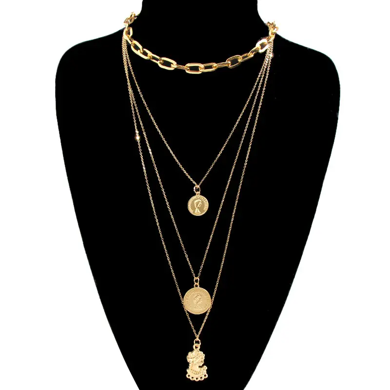 Просто Почувствуйте себя преувеличенным многослойное ожерелье-чокер кулон