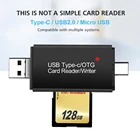 Type-C USB Micro SDTF Кардридеры Micro USB OTG Кабели Адаптеры 3 в 1 OTG адаптер флэш-накопитель для ПК телефона