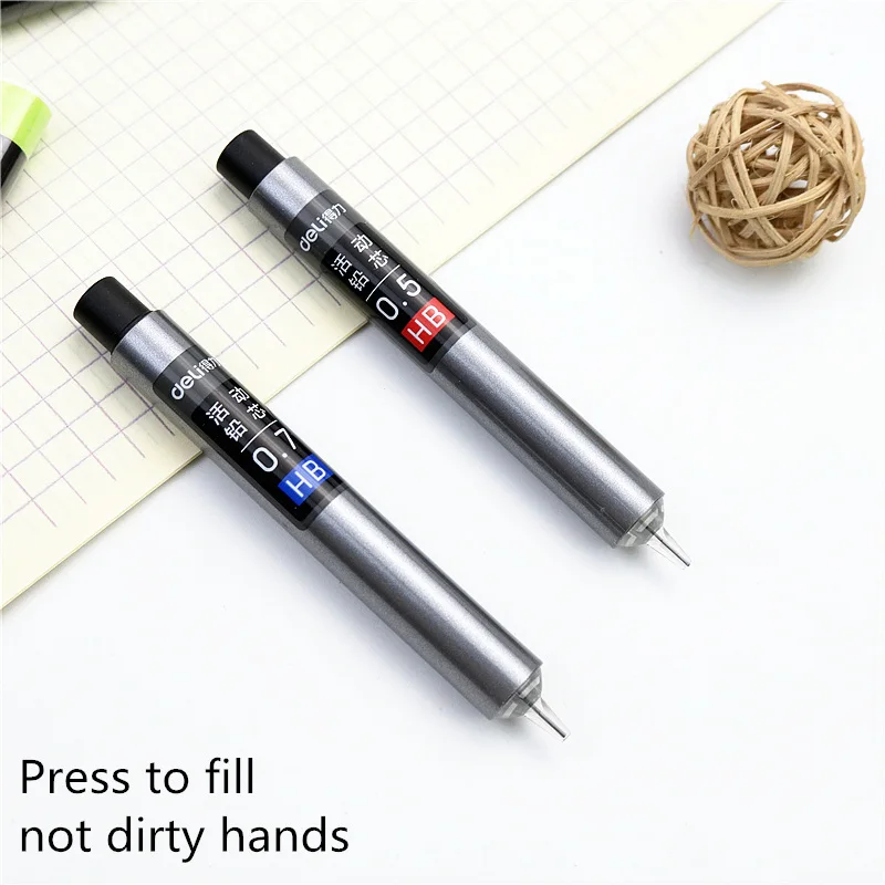 

press type 0.5 0.7 HB automatic pencil lead press to fill the dirty hands ffice school stationery mechanical pencil refills