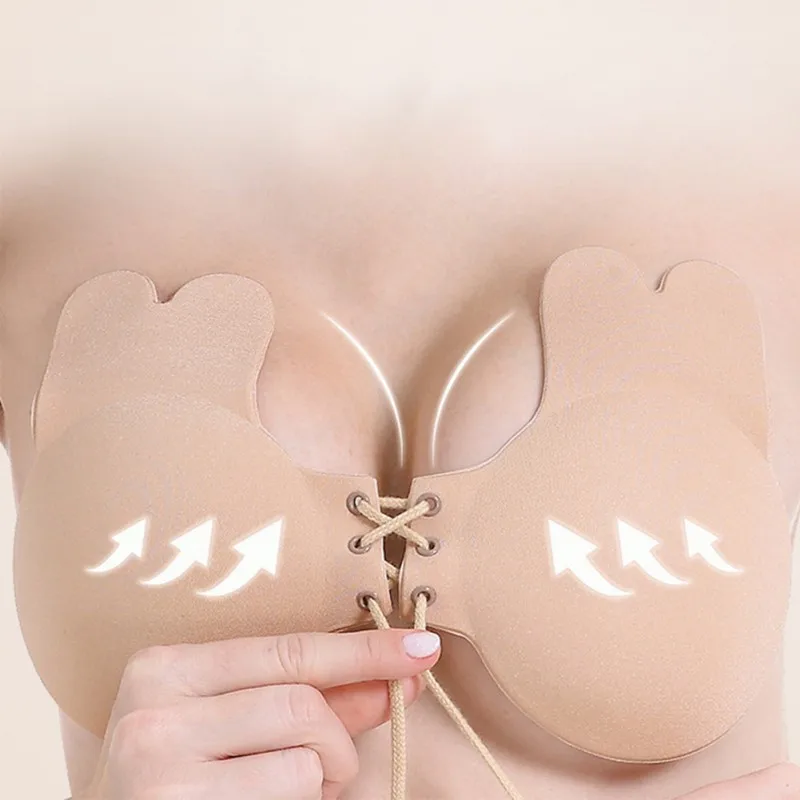 Женская защиты груди кроличьи уши наклейки анти-ударная провисание чтобы