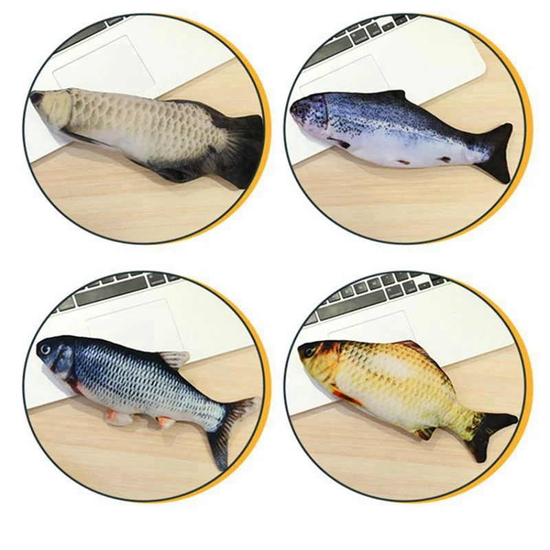 Игрушка для кошек 202030 см имитация рыбы игрушка мята зарядка через USB серебряная