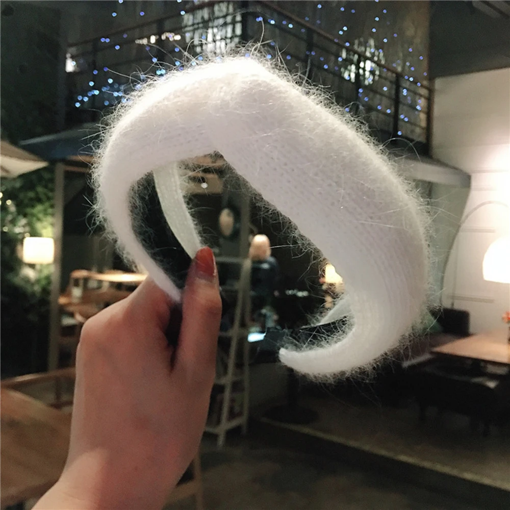 

Winter Knitted Headband Women Warm Handmade Hairband Girls Fashion Solid Turban Center Knot Casual Hair Accessories New