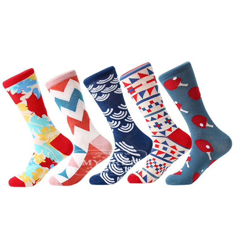 Цветные Смешные носки MYORED 5 цветов мужские хлопковые Новые Популярные Длинные