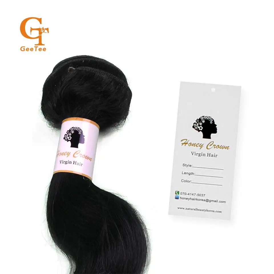 Натуральная волос Комплект упаковка бумажная бирка и наклейки-покрытие