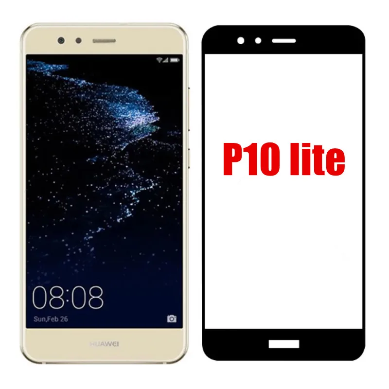 2 шт. 9D защитное закаленное стекло для Huawei p10 lite P10 light защита экрана телефона на Huawey
