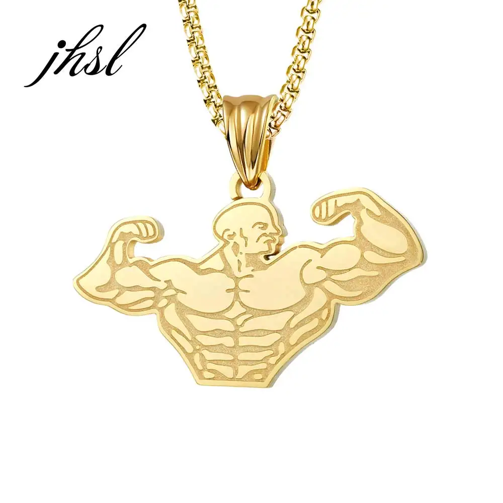 

JHSL Hiphop Rock Men Sports Pendants Necklace Silver Color Stainless Steel Fashion Jewelry Party Gift Wholesale