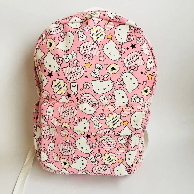 HELLO KITTY, простой рюкзак с принтом, модная мультяшная школьная сумка, многофункциональная Студенческая сумка, рюкзак для путешествий для девочек