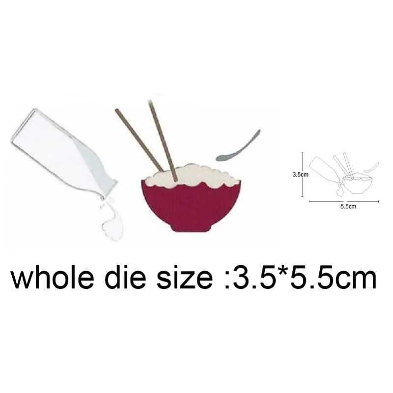 

2020 New Metal Dies Bowl of Rice Bottle cutting dies and stamps DIY Scrapbooking Stencils dies Album Cards Making Embossing dies