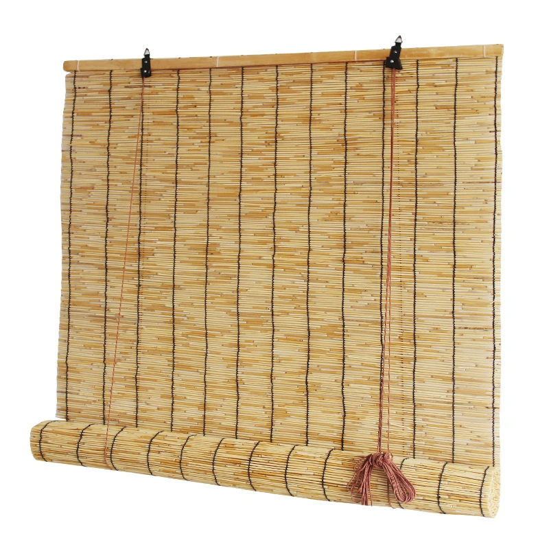 Custom Original Stroh Reed Woven Vorhänge Rollläden Decke Wand Dekoration Im Freien Sonnenschirm Partitionen Zaun Qualität 1x1m