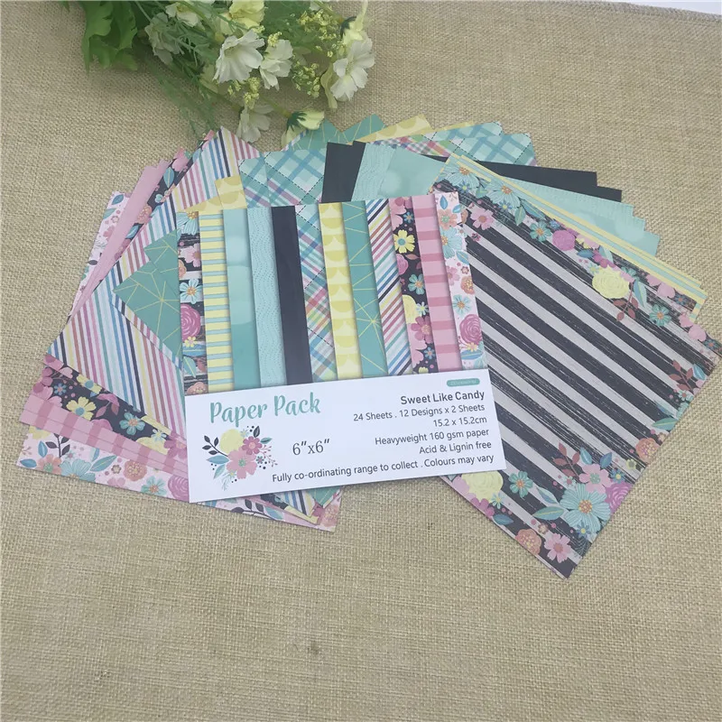 6 &quotX6&quot сладкий как конфеты узорной бумаги Скрапбукинг бумажный пакет бумага