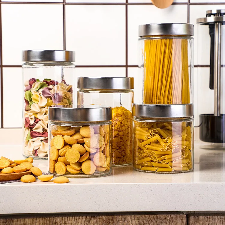 

Glass sealed jar with lid bottle food kitchen large storage jar snack storage jar coarse grain tea jar milk powder jar