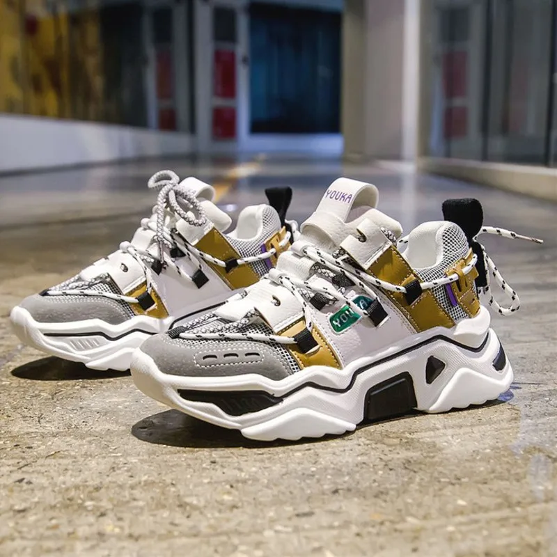 Женские массивные кроссовки на платформе 5 см повседневная обувь из