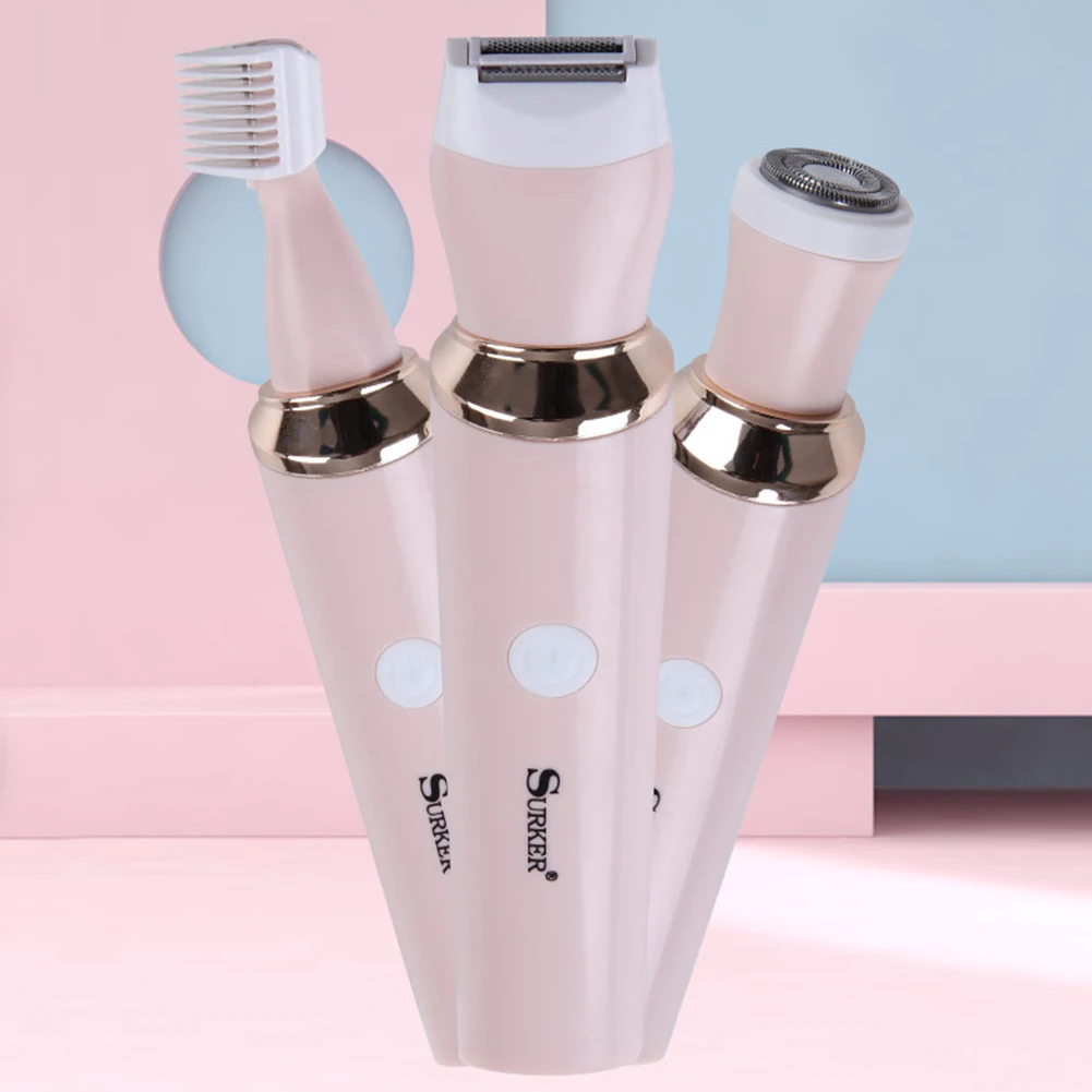 

3 in 1 USB Charging Compact Eyebrow Trimmer Women Cheek Lip Hair Shavers