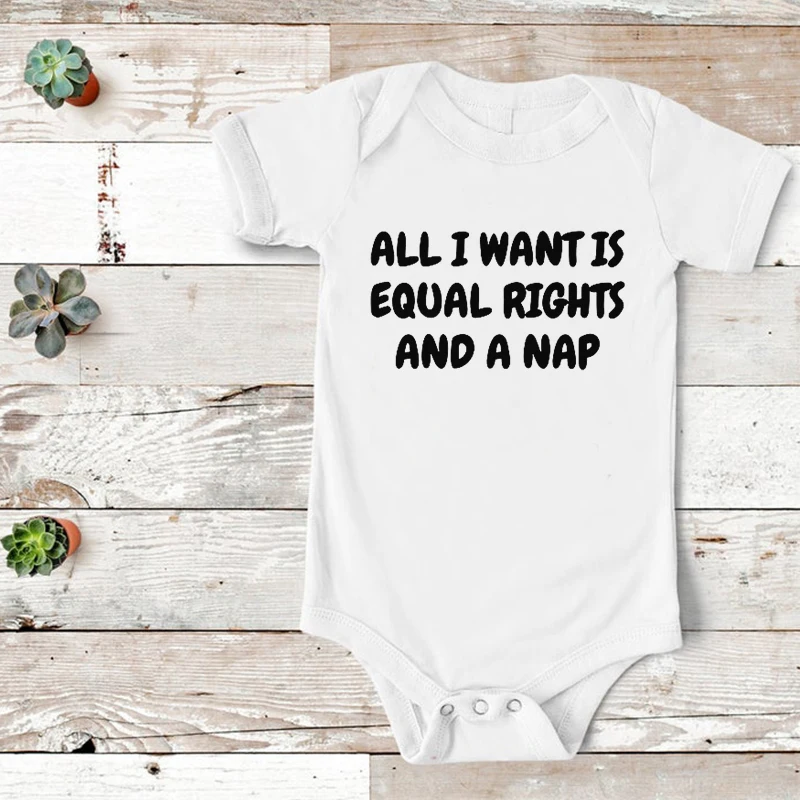

Funny Feminist Baby Shirt Equal Rights and A Nap Family Matching Clothes Mommy and Daughter Matching Tshirt Fashion 2022