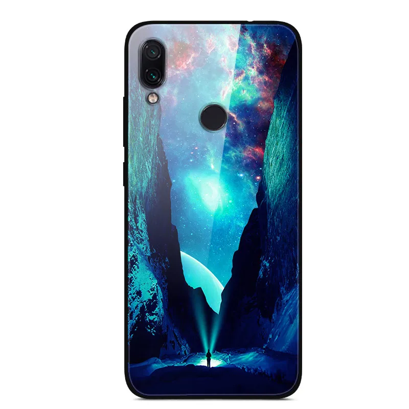 59 Для Xiaomi Redmi 7 Чехол из закаленного стекла твердая задняя крышка для Xiaomi Redmi Note 7 чехлы для телефонов силикон бампер Coque на Redmi7 Note7 - Цвет: 59