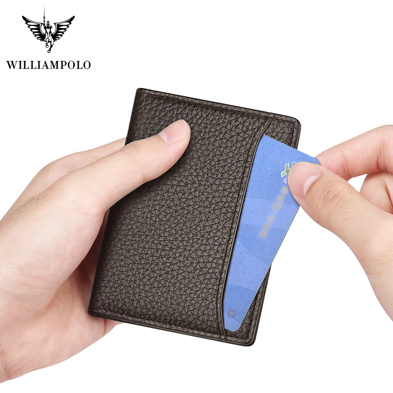 Брендовый Чехол-держатель для карт из натуральной кожи от бренда WILLIAMPOLO, мужской держатель для фото из натуральной кожи, мини дизайн, мода