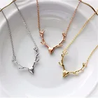 Креативные милые мини Лось рог кулон ожерелье для женщин ожерелье в стиле Бохо Стиль ювелирные изделия аксессуары вечерние словосочетания