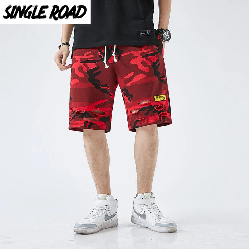 Шорты SingleRoad мужские 2020 летние порванные в стиле хип хоп Японская уличная одежда