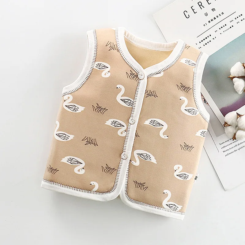 

Kids Vest Sleeveless Jacket Children Clothing Waistcoats for Boys Thicken Winter Autumn Print Toddler Girls Jacketvest Outwear
