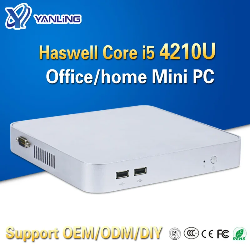 Yanling недорогой персональный компьютер intel haswell i5 4210u двухъядерный 1 7 ГГц htpc мини ПК