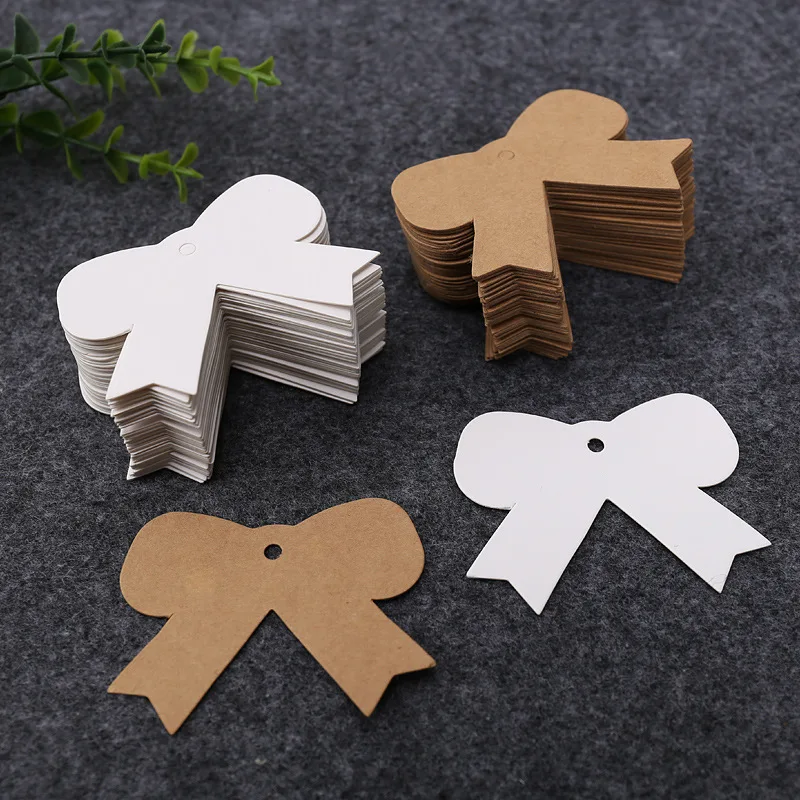 

50 шт. 5x6,5 см, бант, белая бумага для рукоделия, спасибо, подвесная бирка, Подарочный упаковочный пакет, ярлыки для одежды, бирка на день рожден...