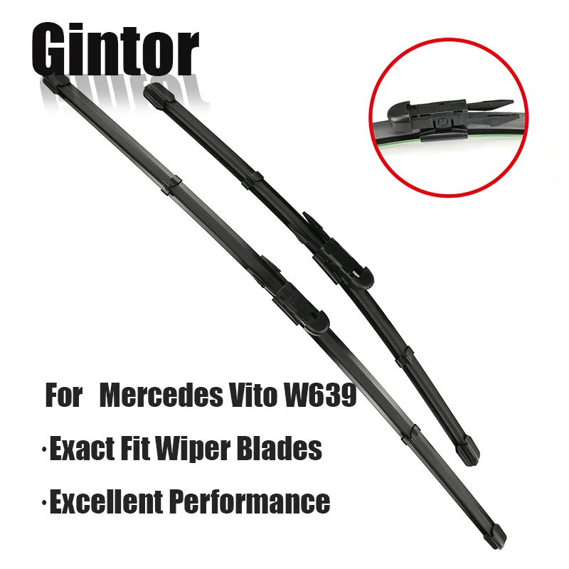 

Gintor Car Wiper Blade For Mercedes-Benz Vito W639 2006 2007 2008 2009 2010 2011 2012 2013 2014 2015 2016 Fit Pinch Tab Arms
