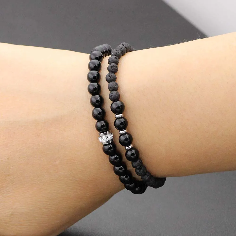 Расстояние пара браслет для мужчин и женщин нержавеющая сталь Лев натуральная