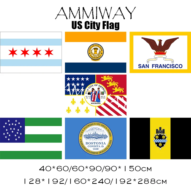Американские флаги AMMIWAY Чикаго Сан Жозе Франсиско Детройт Нью Йорк полиция
