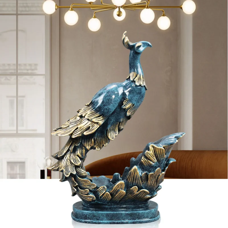 

Home Living Room Wine Cabinet TV Ornament European-style Phoenix Decoration Creative Entrance Wine Rack Resin Crafts Decor