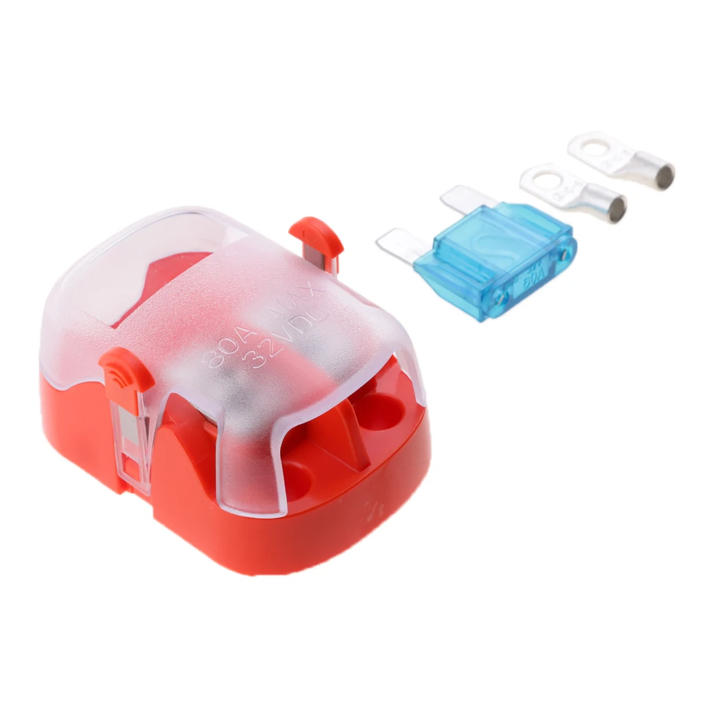 

Car Truck Boat 32V 80Amp Maxi Blade Fuse Block Holder With Clear Cover