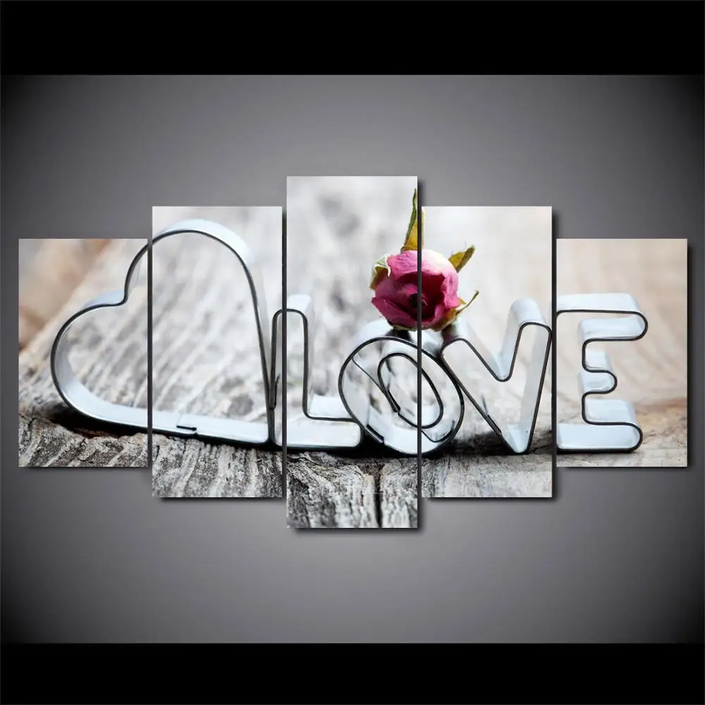 

Drop shipping 5 Panel Wall Art Pictures Canvas Painting abstract canvas poster painting decoration for living room LW390