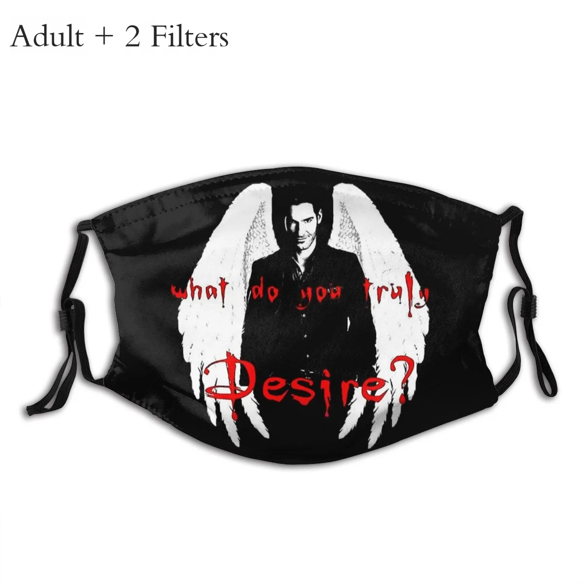 

Крутая маска для лица Lucifer Morningstar Decker Amenadiel Lux Fantasy TV Series, Защитные Моющиеся маски с фильтрами и крышкой для рта