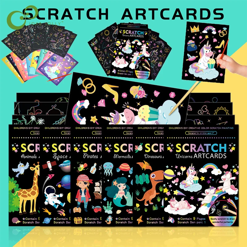 Набор для рисования Магия Радуги бумага живописи мультяшный динозавр единорог