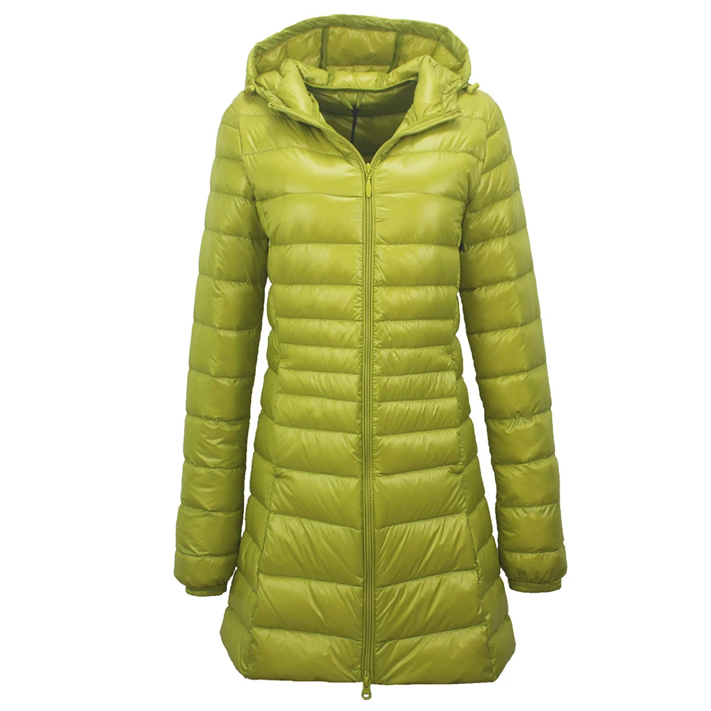 Green Yellow Wipalo, 7XL размера плюс, длинный пуховик, женский зимний ультра легкий пуховик, женский пуховик с капюшоном, пальто для женщин, большие размеры - Цвет: Green Yellow