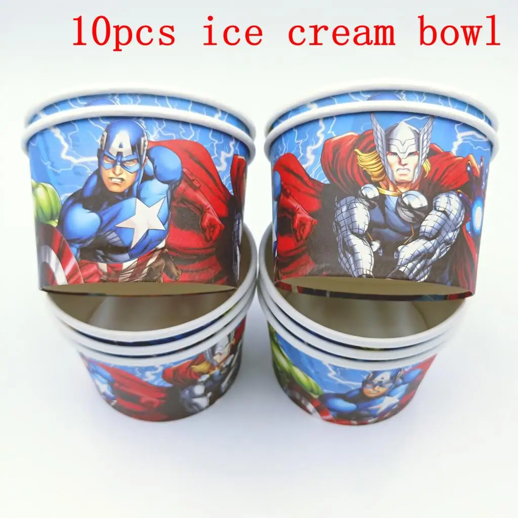 10 шт./лот Мстители чашки для мороженого Детские вечерние принадлежности дня