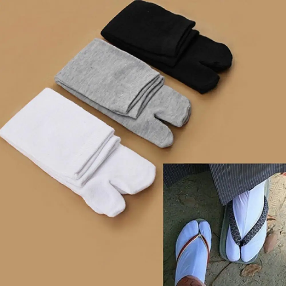 

1 Pair Unisex Socks Japanese Kimono Flip Flop Sandal Split Toe Tabi Ninja Geta Socks Anti-skid Anti-friction Foot Finger Socks