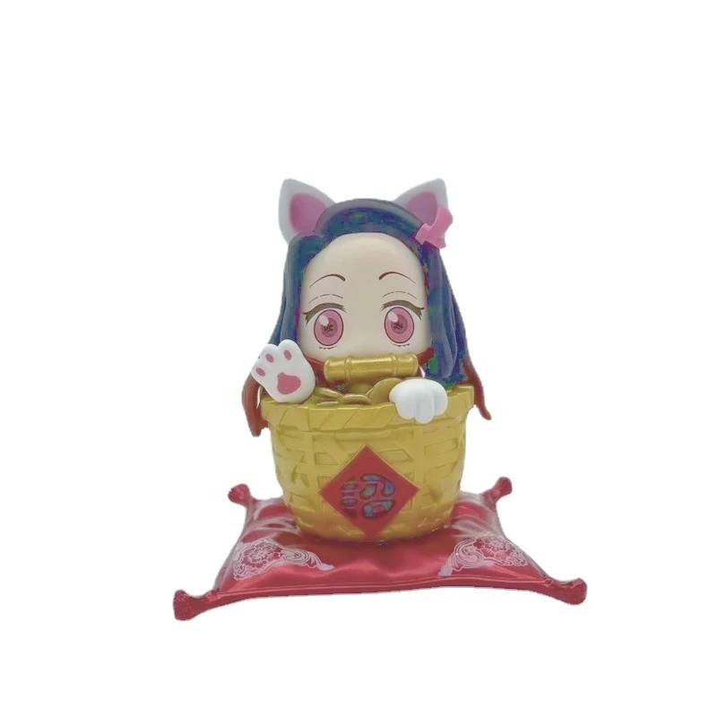 

Kawaii счастливая кошка камадо незуко японское аниме ПВХ фигурка игрушка милая демоническая рассекающая кукла украшения для комнаты подарок ...