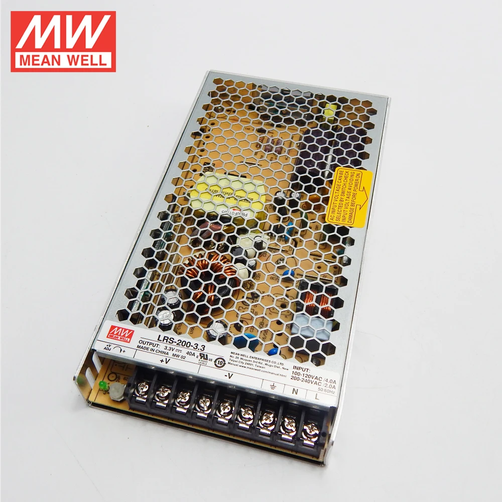 MEAN WELL LRS 200 3.3 132 Вт 3 В импульсный источник питания 110 В/220 переменного тока в